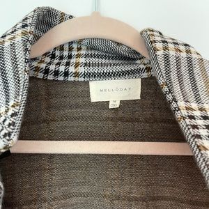 Lightweight long jacket plaid
